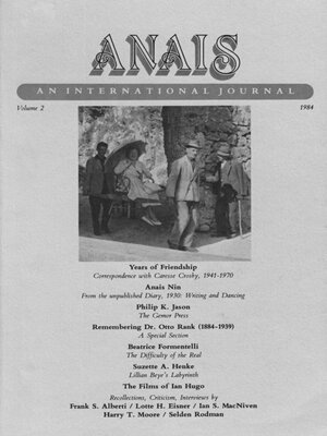 cover image of ANAIS: An International Journal, Volume 2
